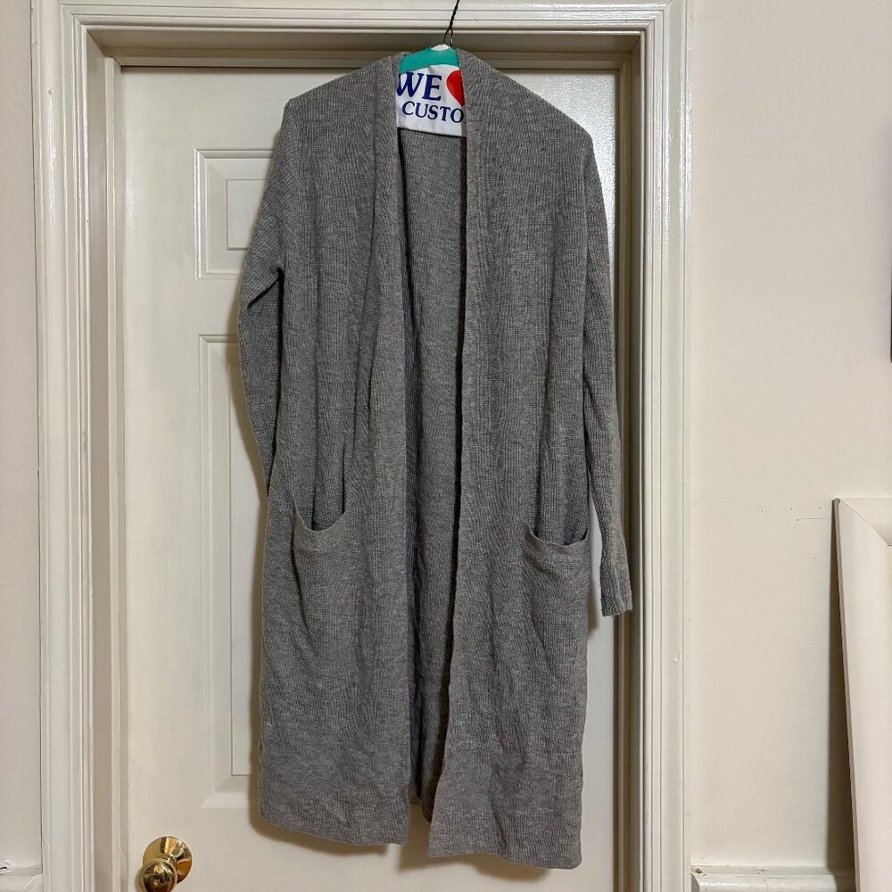 Polo Ralph Lauren Gray Wool Cashmere Open Front Women's Long Cardigan